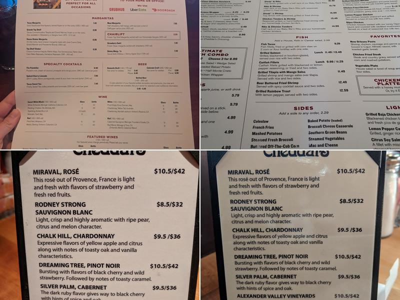 Cheddar's Scratch Kitchen Menu