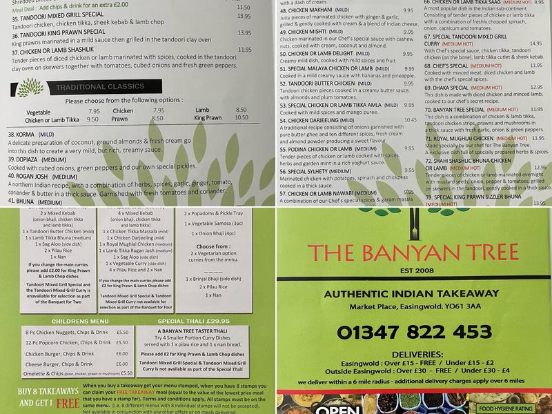 The Banyan Tree Menu