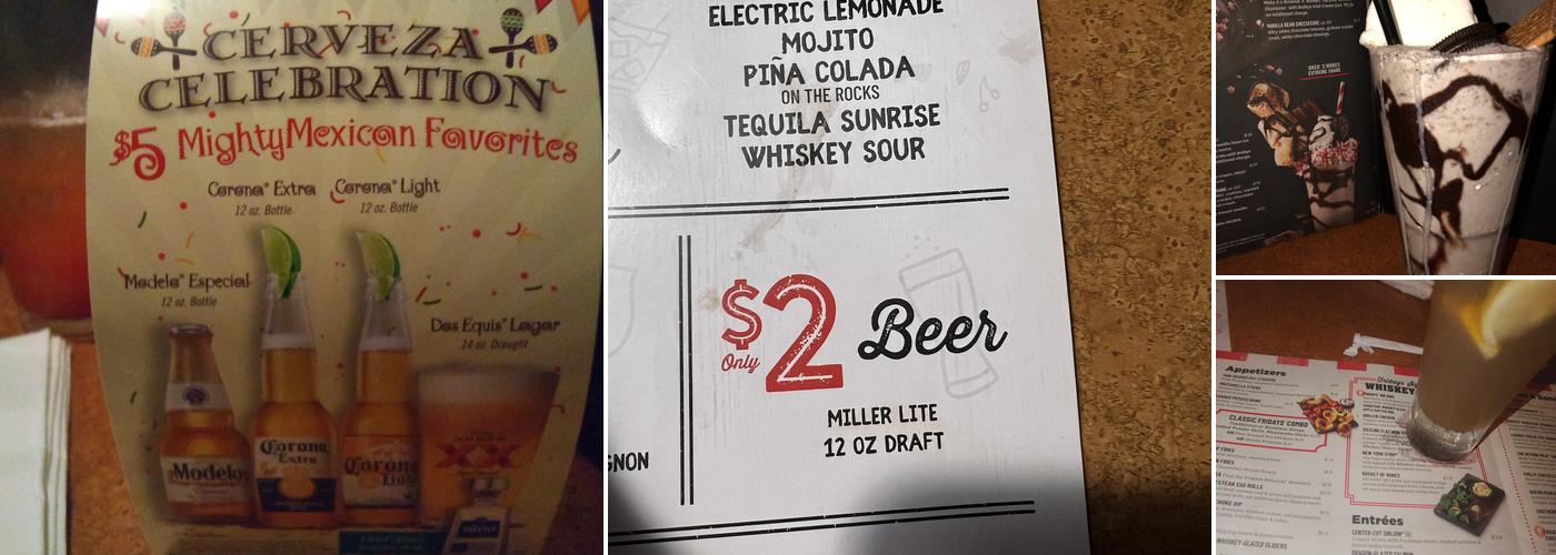 TGI Fridays Menu