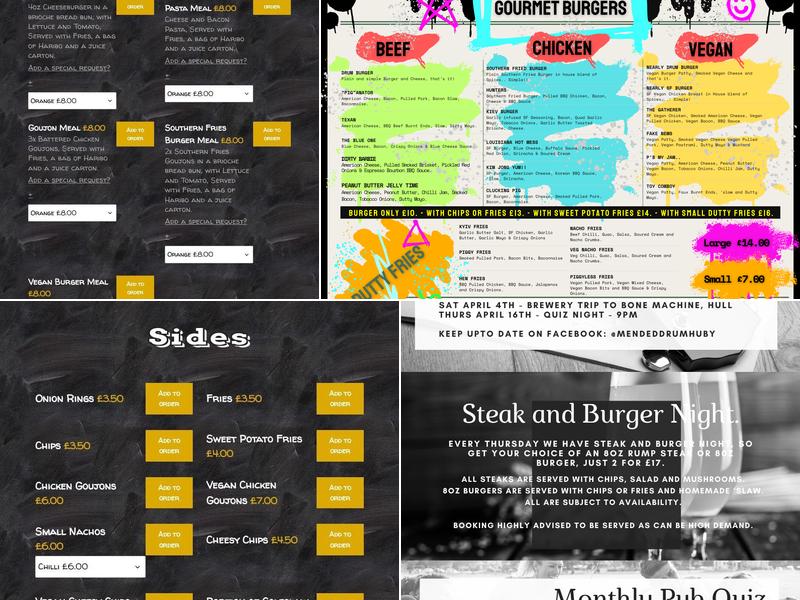 The Mended Drum Menu