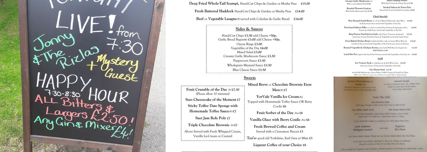 The White Bear Inn Menu