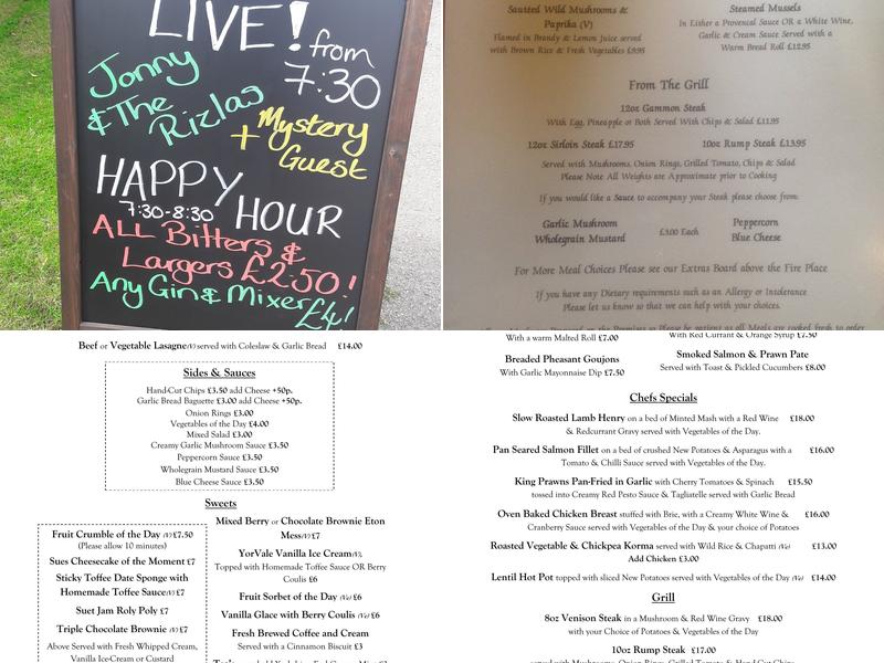 The White Bear Inn Menu