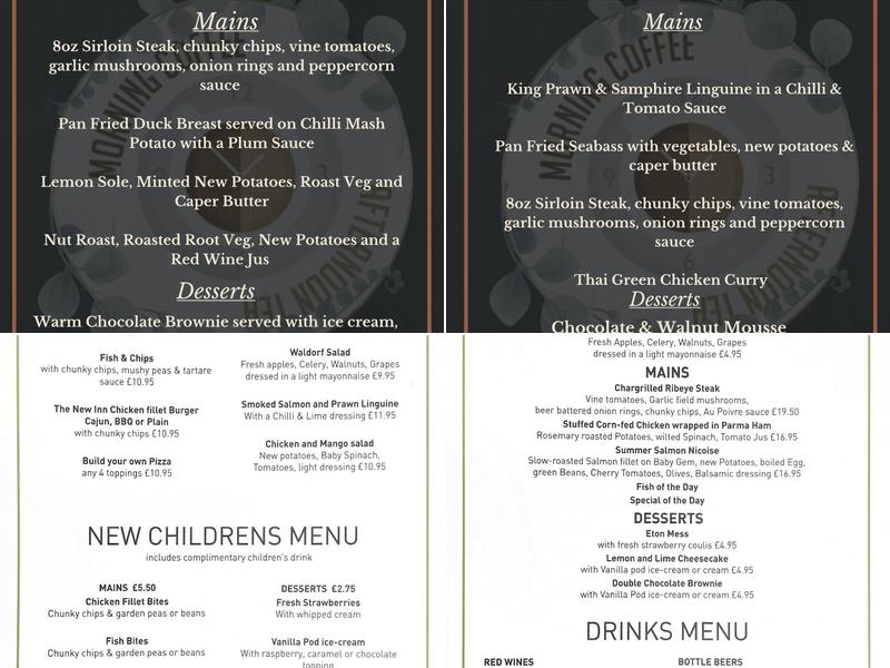 The New Inn at Easingwold Menu
