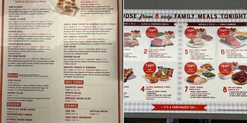 The Honey Baked Ham Company Menu