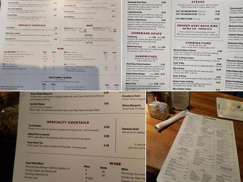 Cheddar's Scratch Kitchen Menu