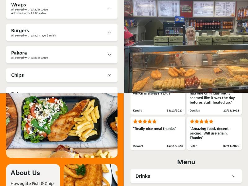 Howegate Fish & Chip Shop Menu