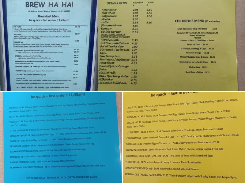 Brew Ha Ha Menu