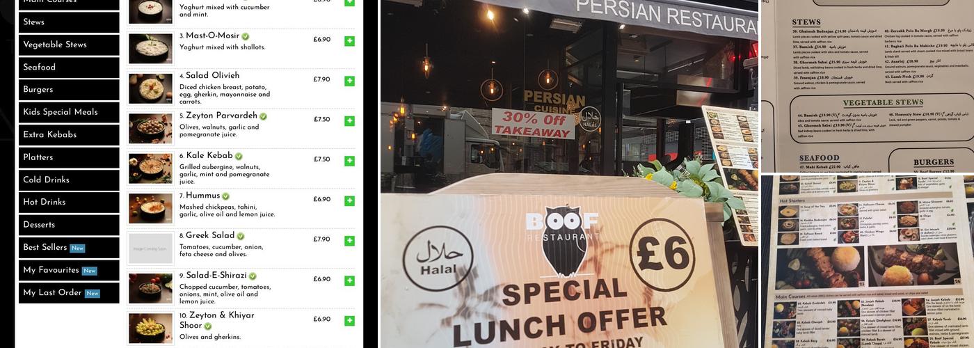 Boof Restaurant Menu