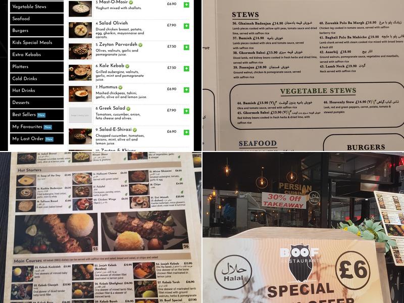 Boof Restaurant Menu