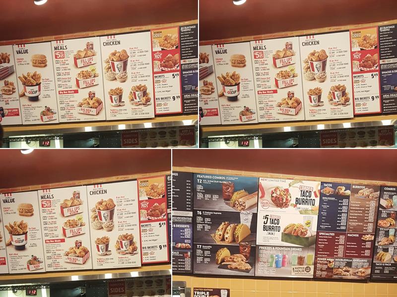 KFC Menu