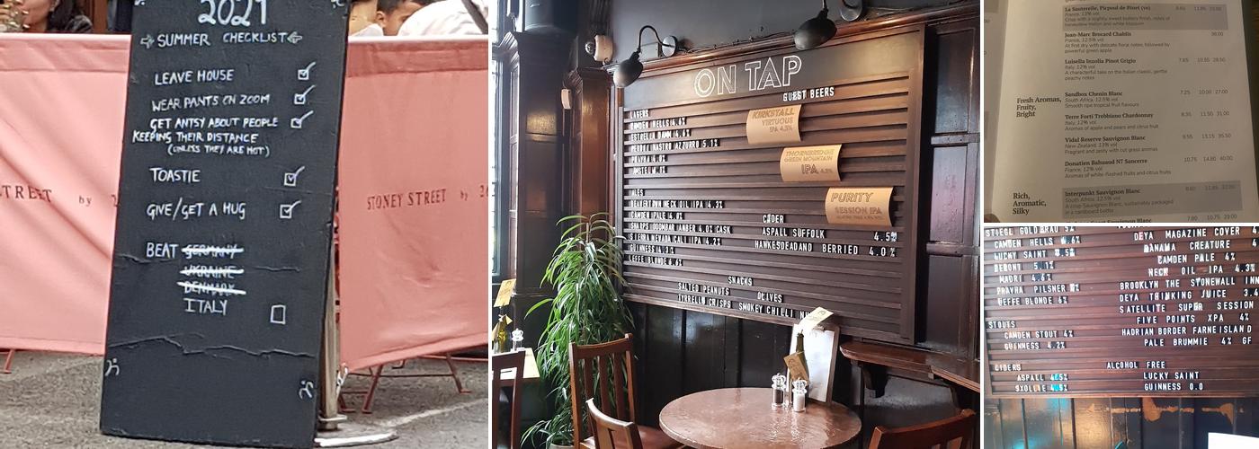 The Southwark Tavern Menu