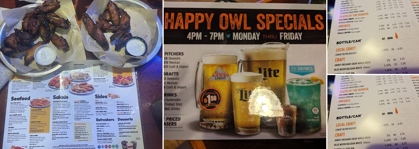 Hooters Menu