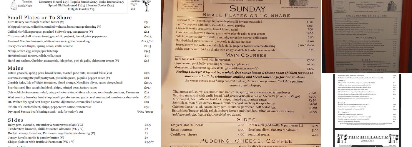 The Hillgate Menu