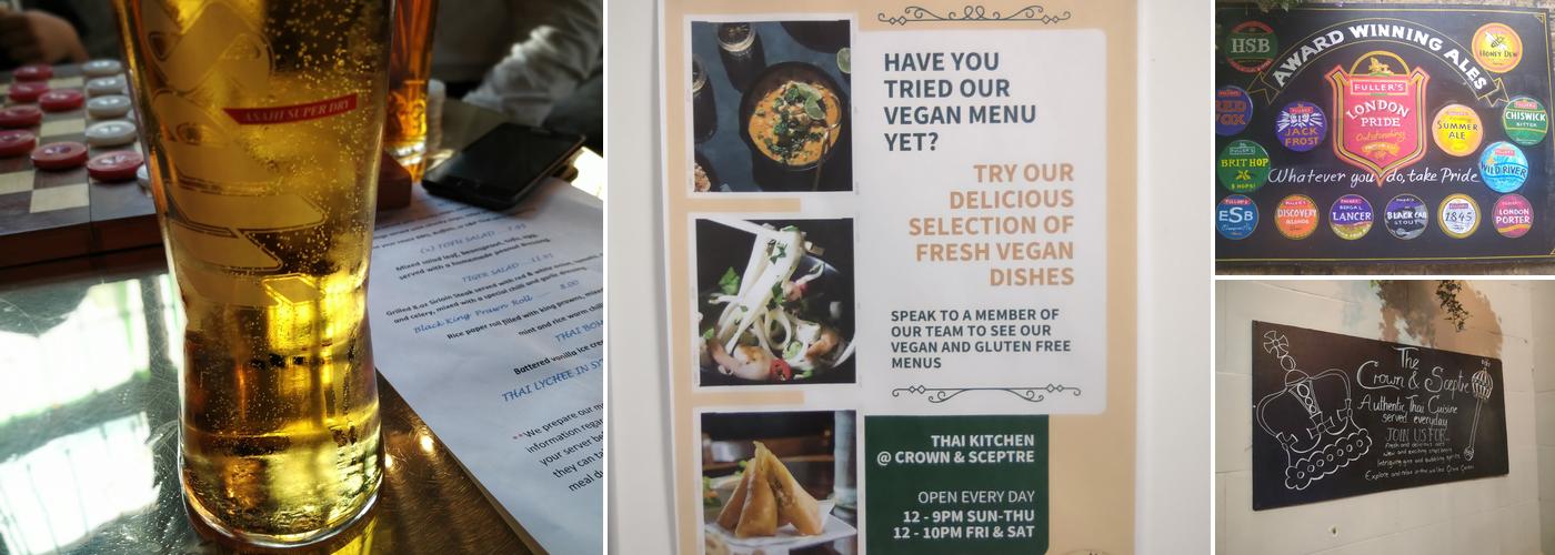 The Crown & Sceptre, Shepherd's Bush Menu