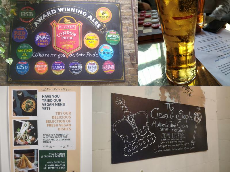 The Crown & Sceptre, Shepherd's Bush Menu