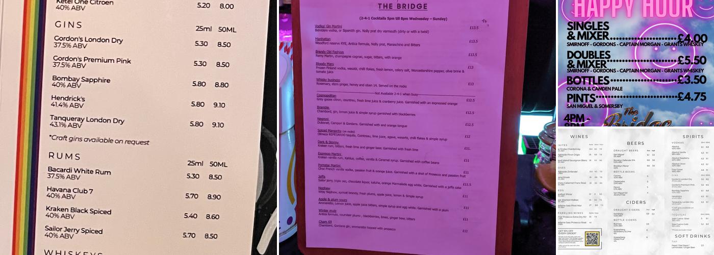 The Bridge Clapham Menu