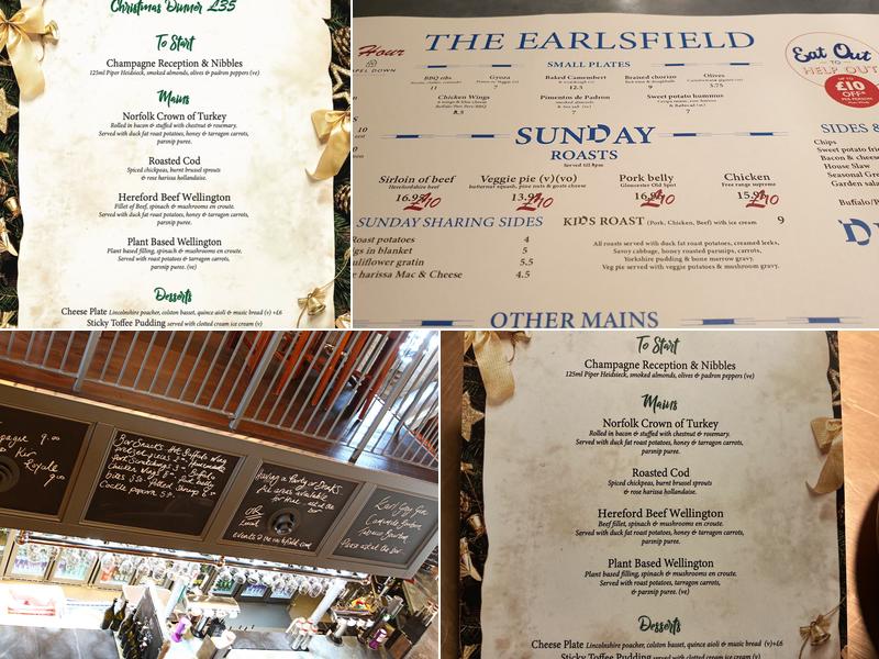 The Earlsfield Gastropub Menu