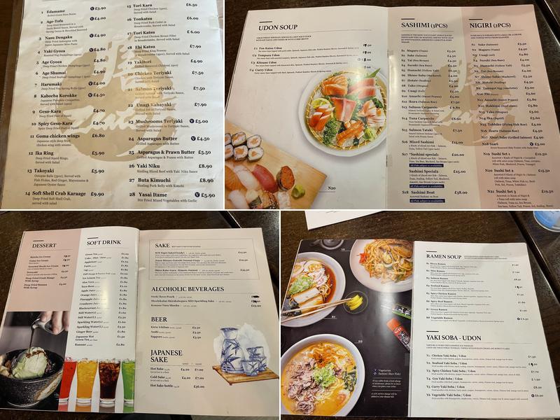 Sushi Zento Muswell Hill Menu