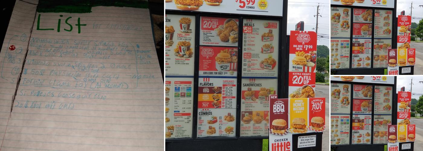 KFC Menu