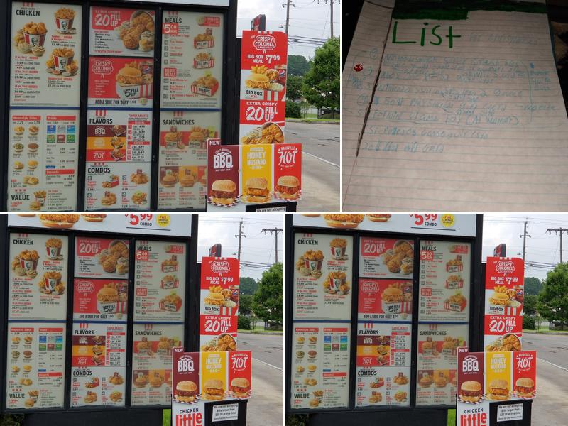 KFC Menu