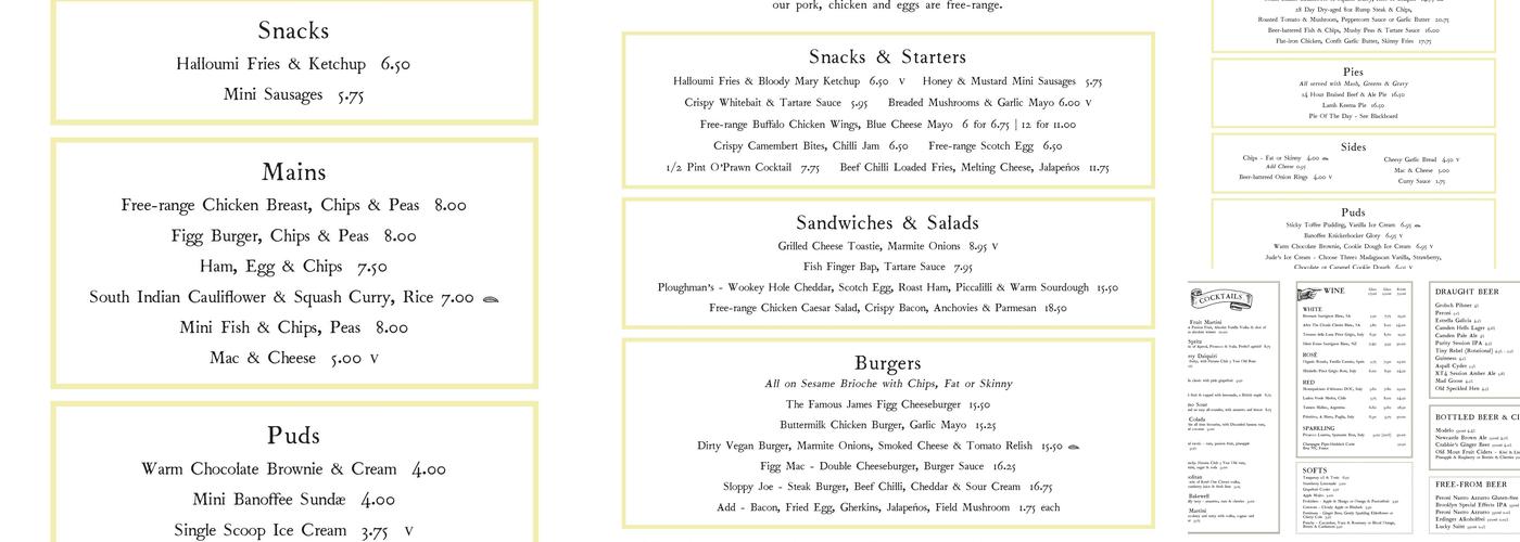 The James Figg Menu