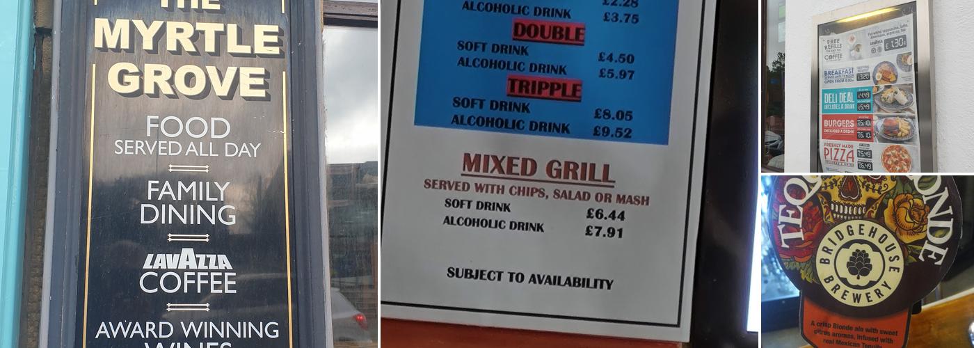 The Myrtle Grove - JD Wetherspoon Menu