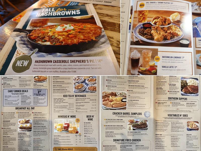 Cracker Barrel Old Country Store Menu