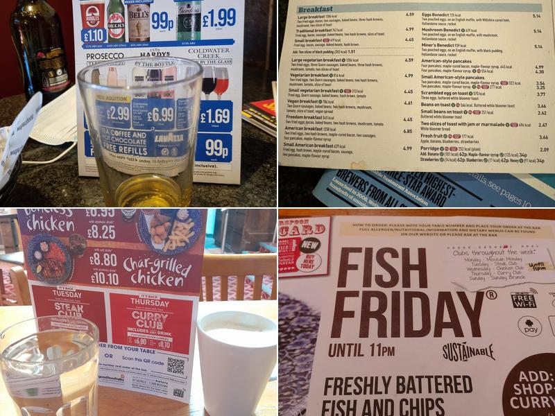 The Gold Cape - JD Wetherspoon Menu