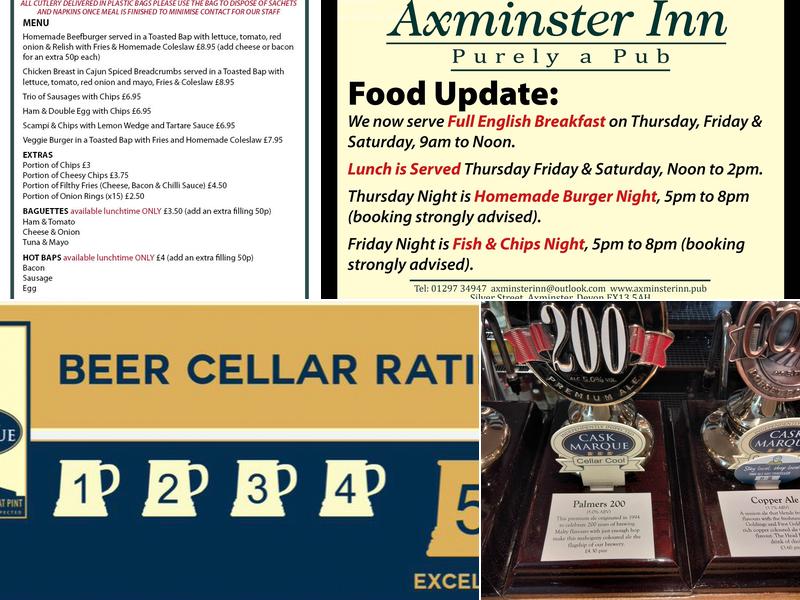 Axminster Inn Menu