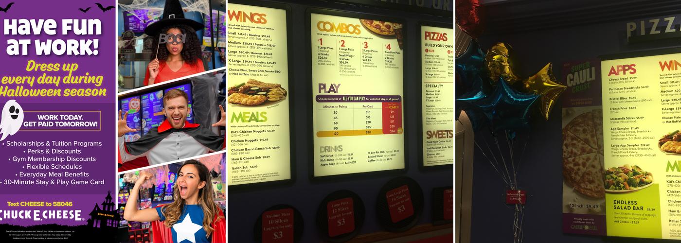 Chuck E. Cheese Menu