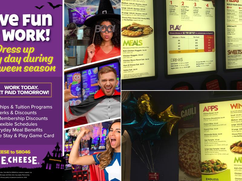 Chuck E. Cheese Menu