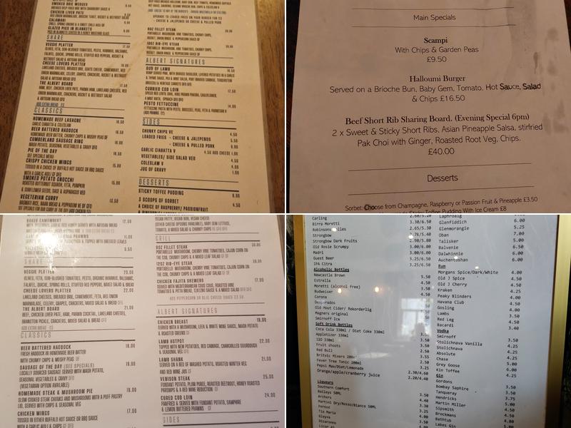 The Albert Menu