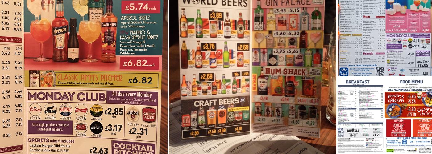 The Bridge House - JD Wetherspoon Menu