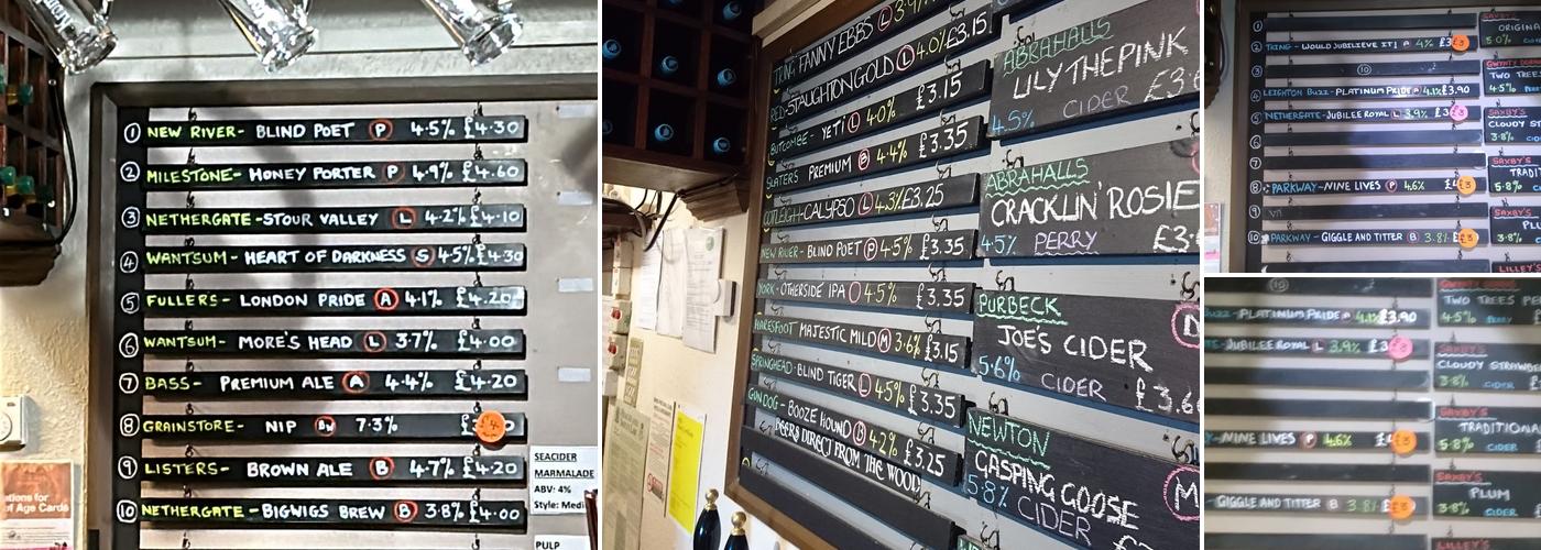 The Engineers Arms Menu