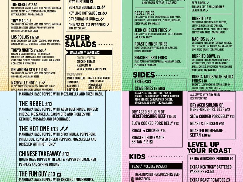 Tiny Rebel Menu