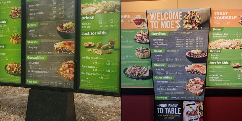 Moe's Southwest Grill Menu