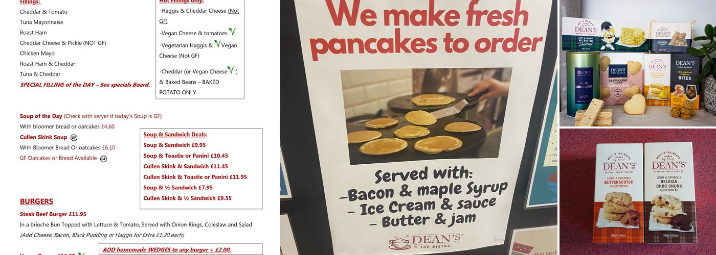 Dean's of Huntly Ltd Menu