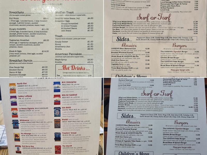 Harbwr Brewery Tap & Kitchen Menu