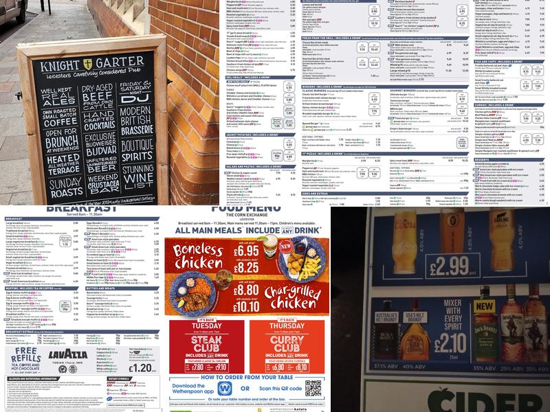 The Corn Exchange - JD Wetherspoon Menu