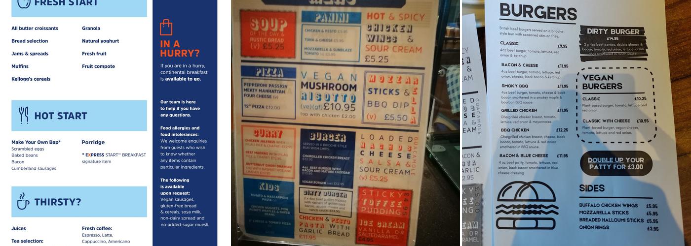 Holiday Inn Express Newport, an IHG Hotel Menu