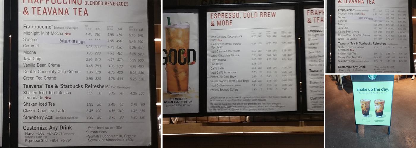 Starbucks Menu