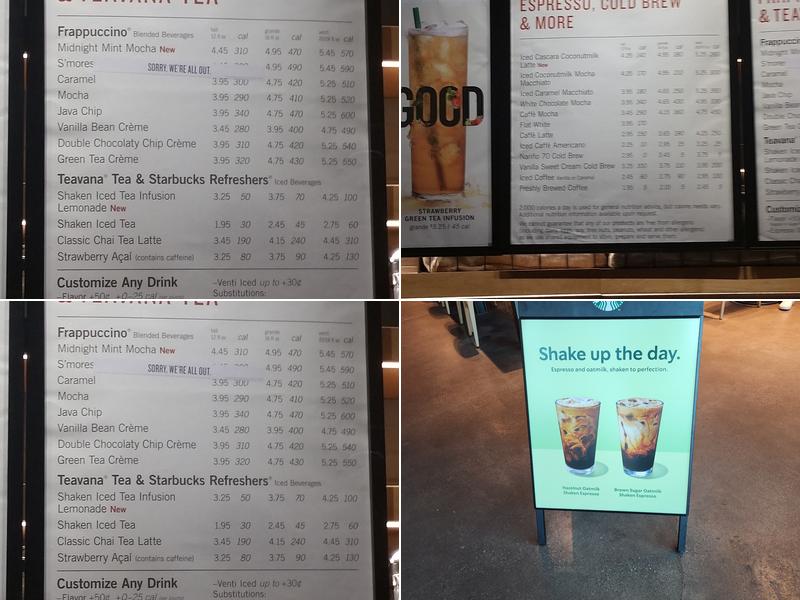 Starbucks Menu