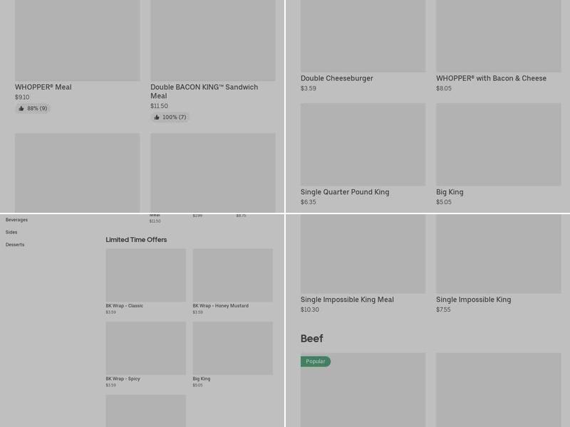 Burger King Menu
