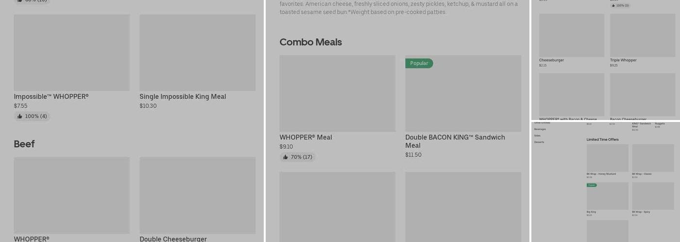 Burger King Menu