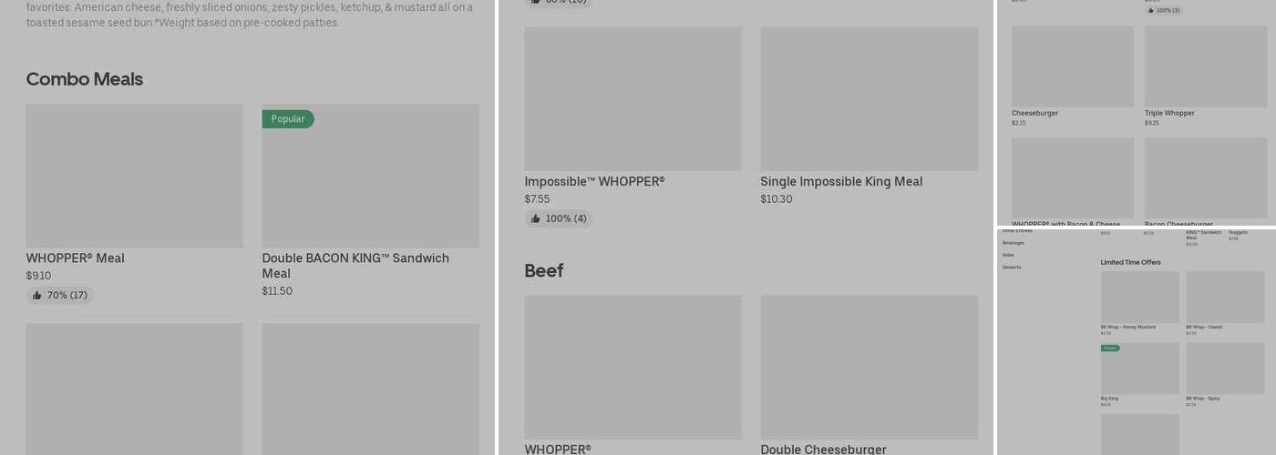 Burger King Menu