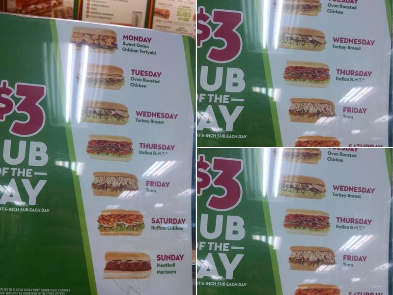 Subway Menu