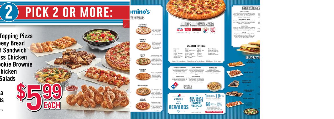 Domino's Pizza Menu