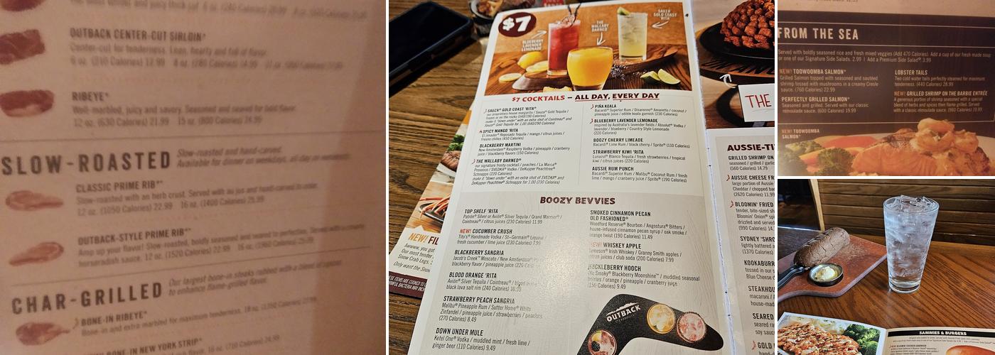 Outback Steakhouse Menu