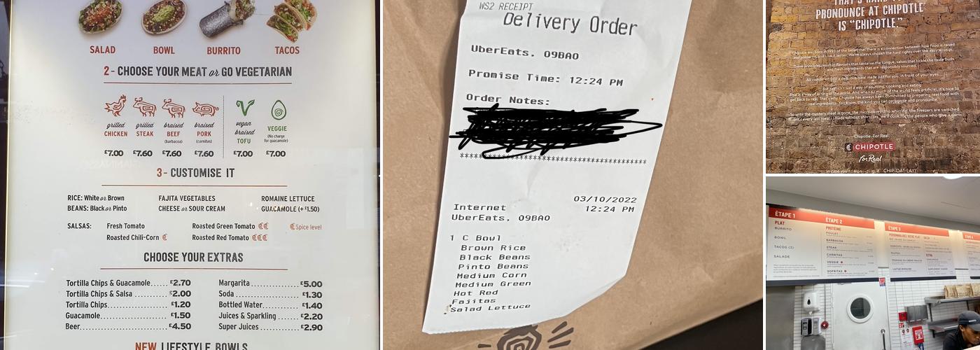 Chipotle Mexican Grill Menu