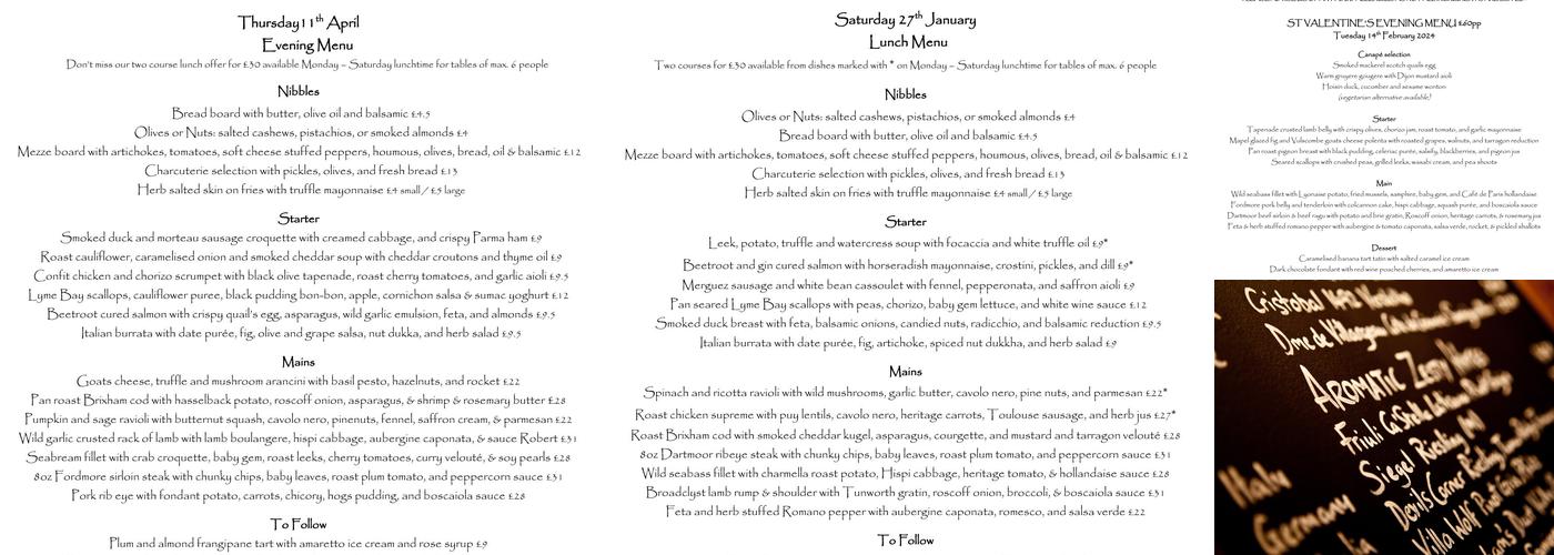 Rendezvous Wine Bar Menu